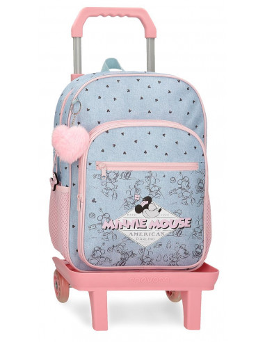 29524T1 ADAPT. BACKPACK 32CM.W/TROLLEY  MINNIE MOUSE AMERICA